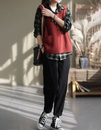 Women’s Oversized Textured Rib Knit Vest