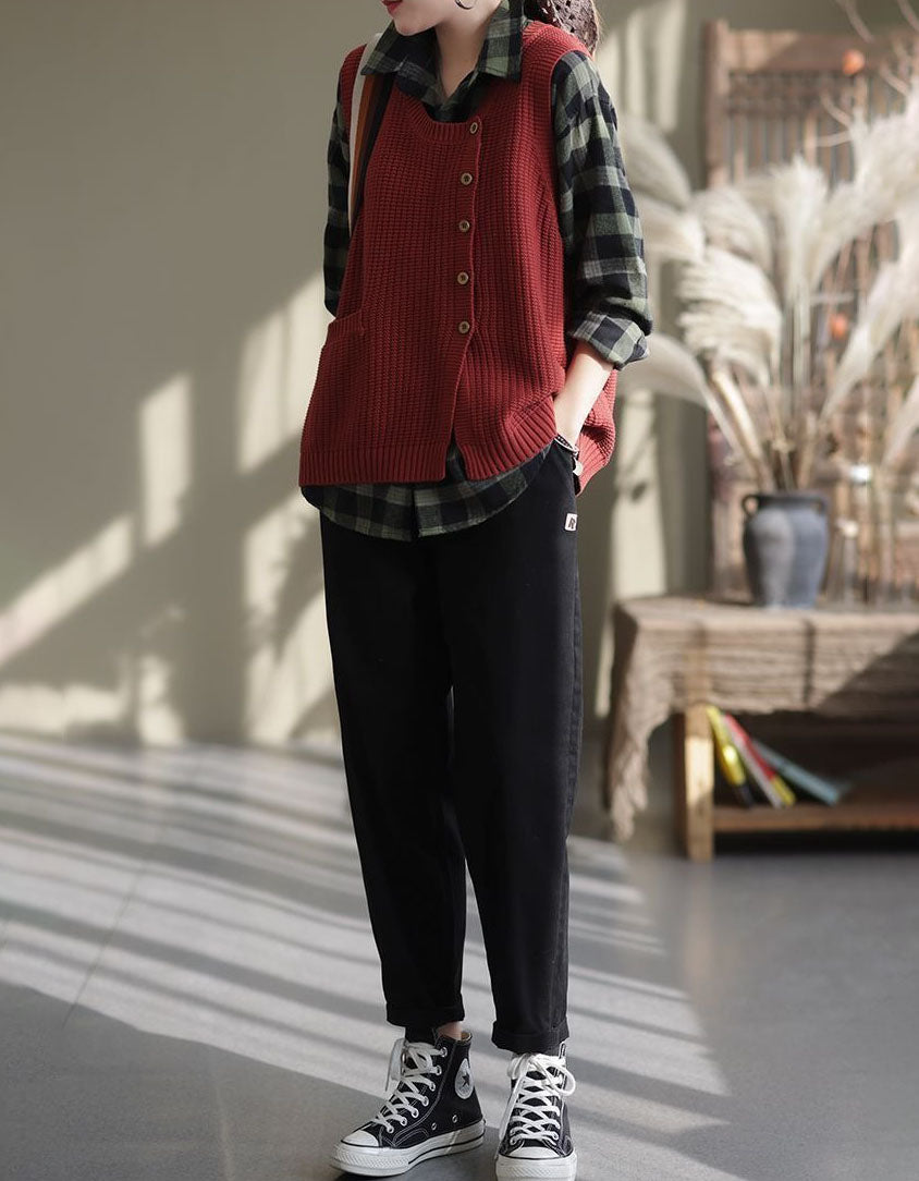 Women’s Oversized Textured Rib Knit Vest