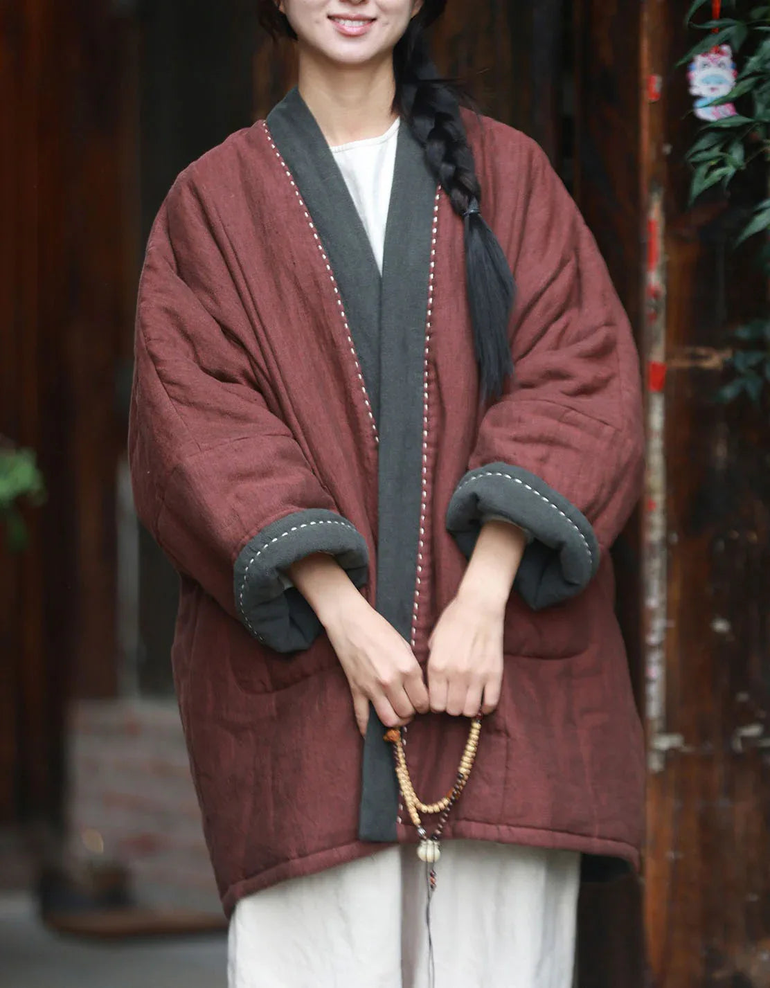 Women’s Winter Oversized Vintage Reversible Cardigan Jacket - Islinen