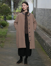 Winter Women's Stand-up Collar Mid-length Cotton Coat