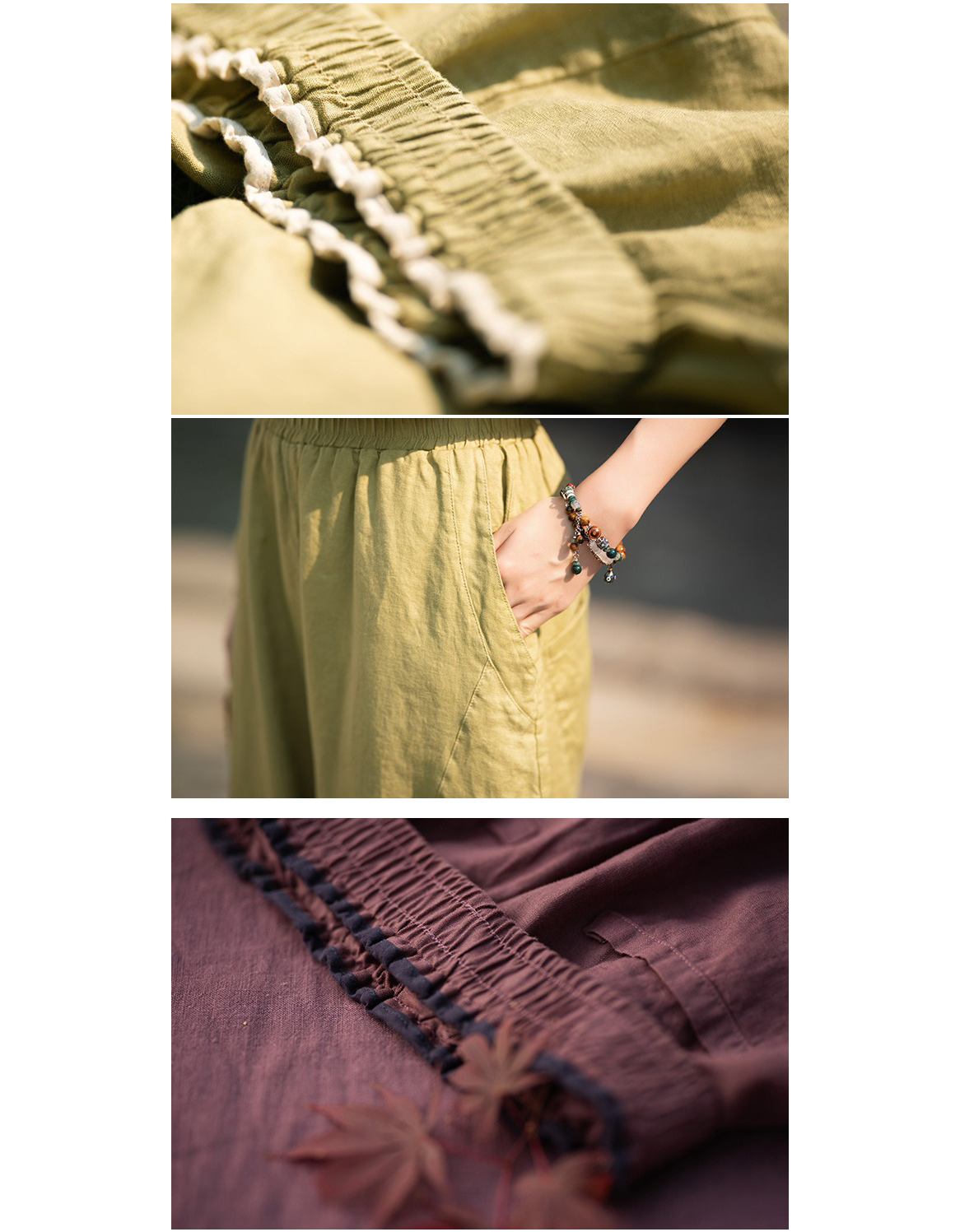 Autumn Women Cotton Linen Loose Baggy Pants