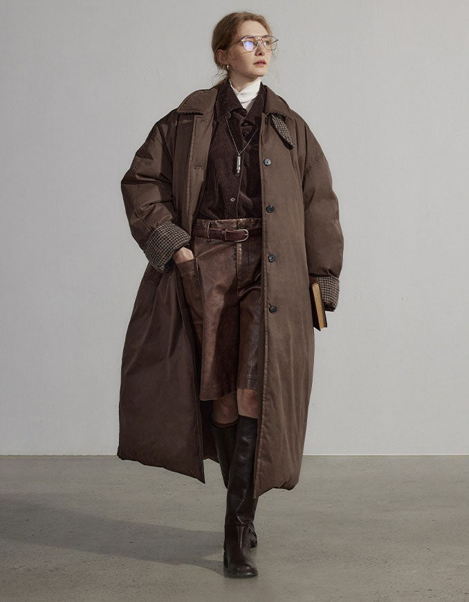 Autumn Winter Loose Long Cotton Coat Down Jacket