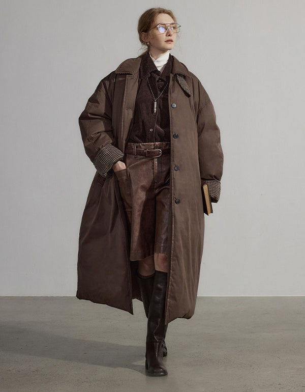 Autumn Winter Loose Long Cotton Coat Down Jacket