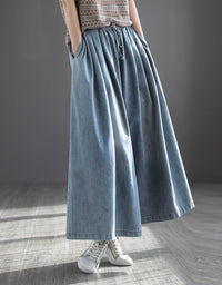 Loose Casual Wide Leg Denim Pants
