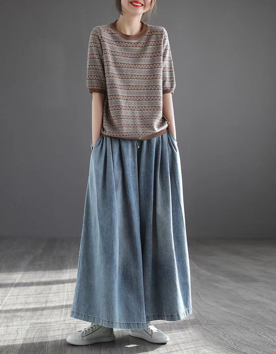 Loose Casual Wide Leg Denim Pants