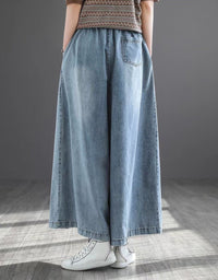 Loose Casual Wide Leg Denim Pants