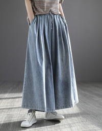 Loose Casual Wide Leg Denim Pants