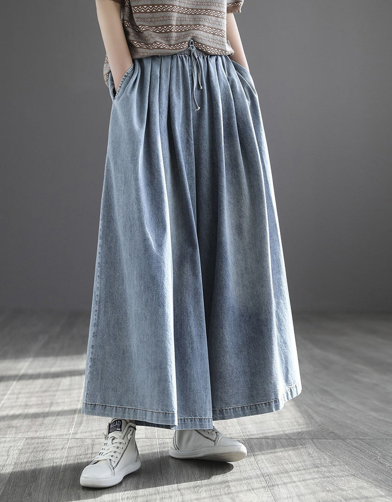 Loose Casual Wide Leg Denim Pants
