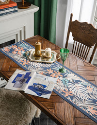 Chemin de table à motifs de plantes tropicales vintage 