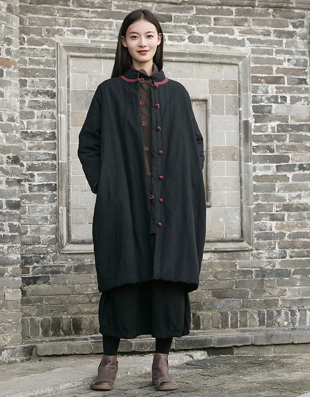 Winter Women's Stand-up Collar Mid-length Cotton Coat