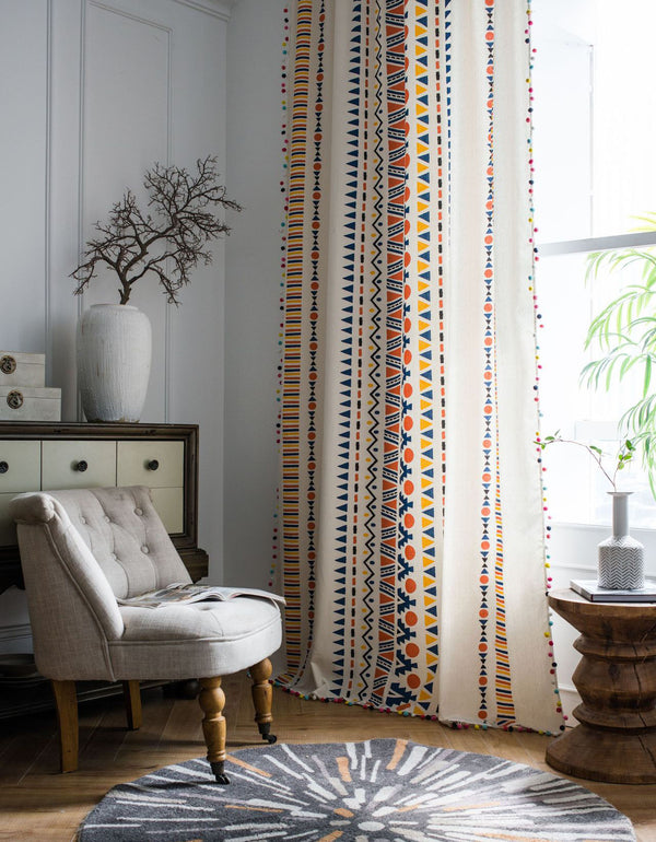 Cotton Linen Printing Bohemian Style Curtain