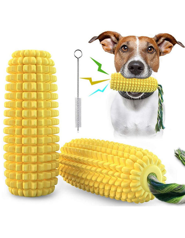 Brosse à dents couinante en forme de maïs pour chien