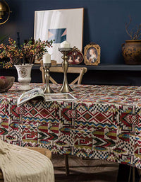 Countryside Style Mixed Pattern Colorful Tablecloth