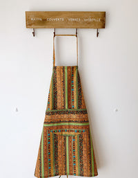 Ethnic Style Cotton Mixed Color Plaid Kitchen Apron