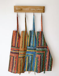 Ethnic Style Cotton Mixed Color Plaid Kitchen Apron