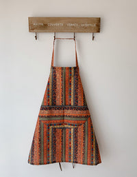 Ethnic Style Cotton Mixed Color Plaid Kitchen Apron