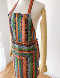 Ethnic Style Cotton Mixed Color Plaid Kitchen Apron