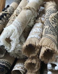 Mantel individual bohemio vintage tejido a mano