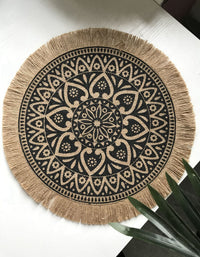Mantel individual bohemio vintage tejido a mano