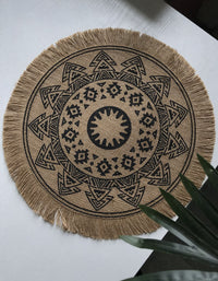 Mantel individual bohemio vintage tejido a mano