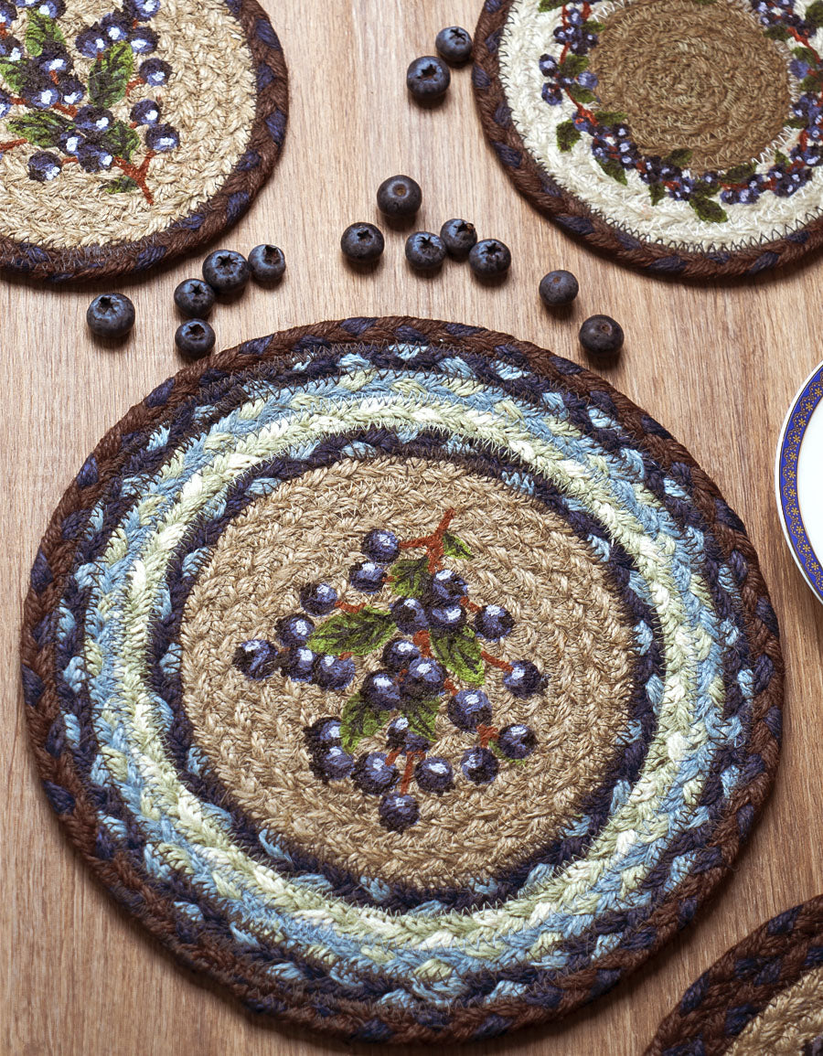 Agarraderas de mesa vintage tejidas a mano con yute
