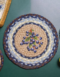 Agarraderas de mesa vintage tejidas a mano con yute