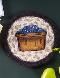 Agarraderas de mesa vintage tejidas a mano con yute