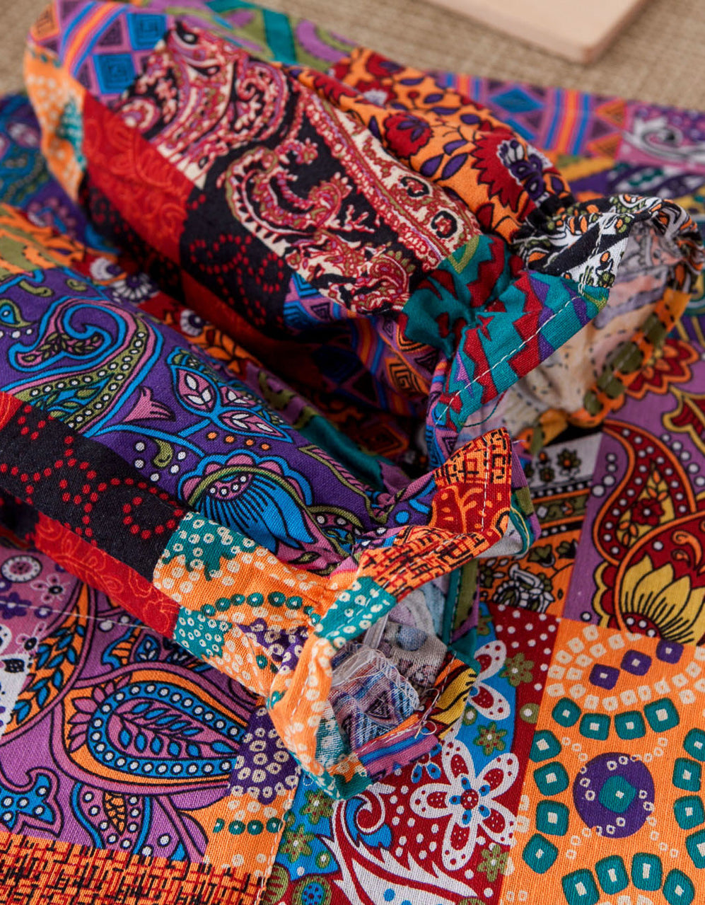Mixed Color Cotton Patchwork Cooking Aprons with Sleeve Covers