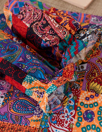 Mixed Color Cotton Patchwork Cooking Aprons with Sleeve Covers