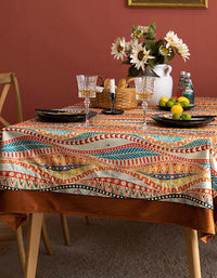 Morocco Style Wave Pattern Colorful Tablecloth
