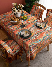 Morocco Style Wave Pattern Colorful Tablecloth