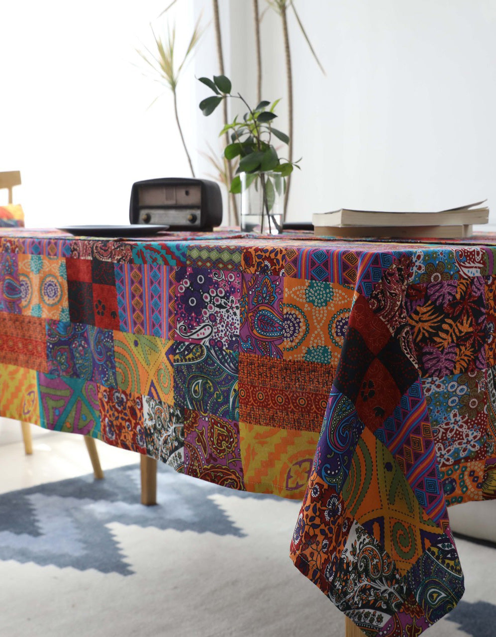 Nordic Style Multicolor Cotton Linen Tablecloth