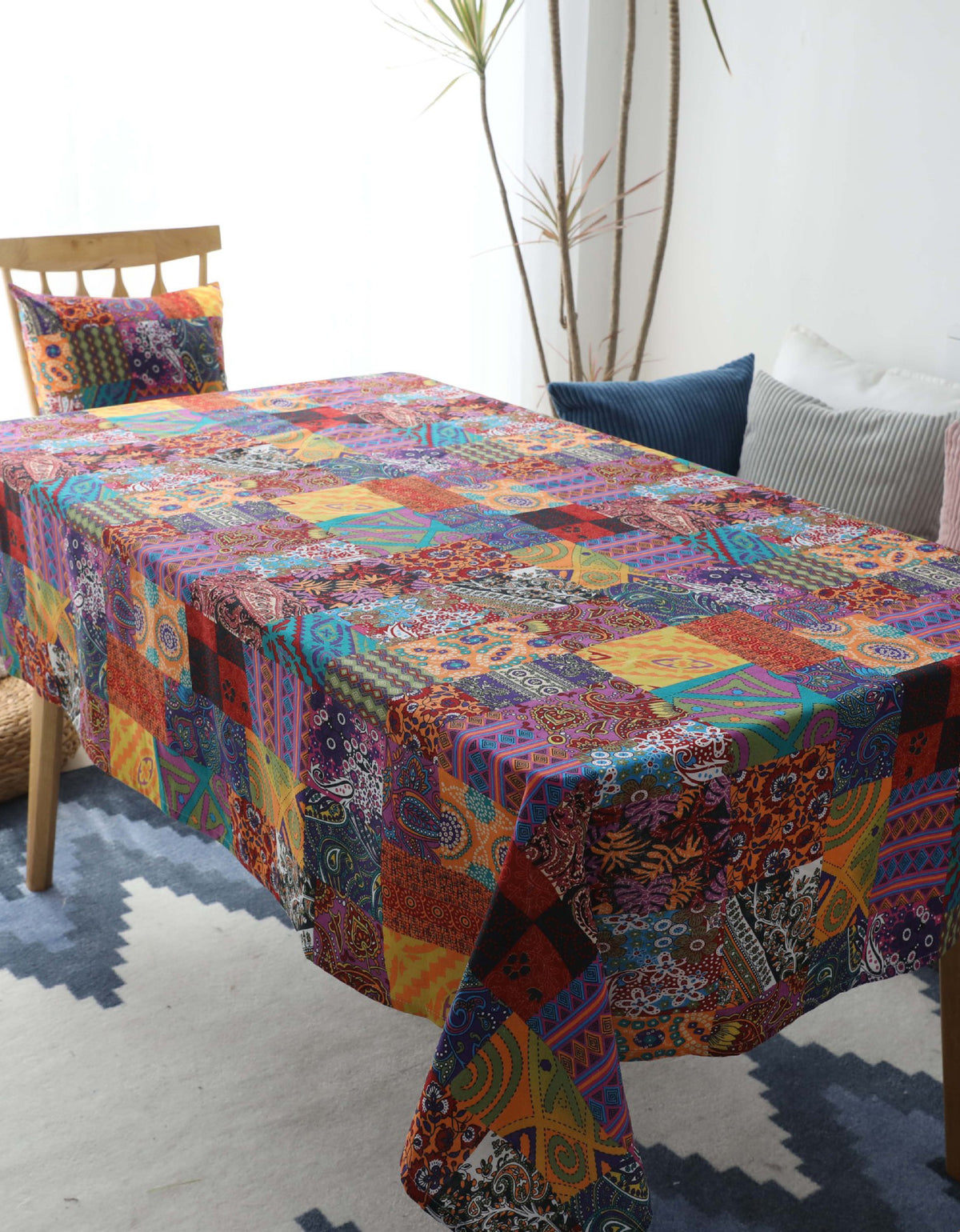 Nordic Style Multicolor Cotton Linen Tablecloth