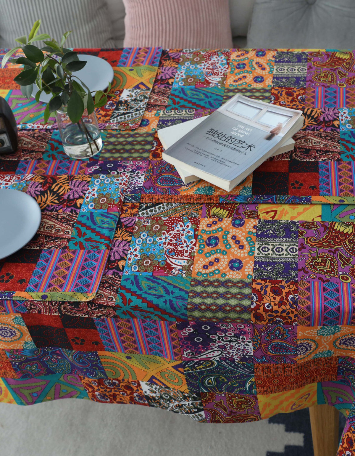Nordic Style Multicolor Cotton Linen Tablecloth