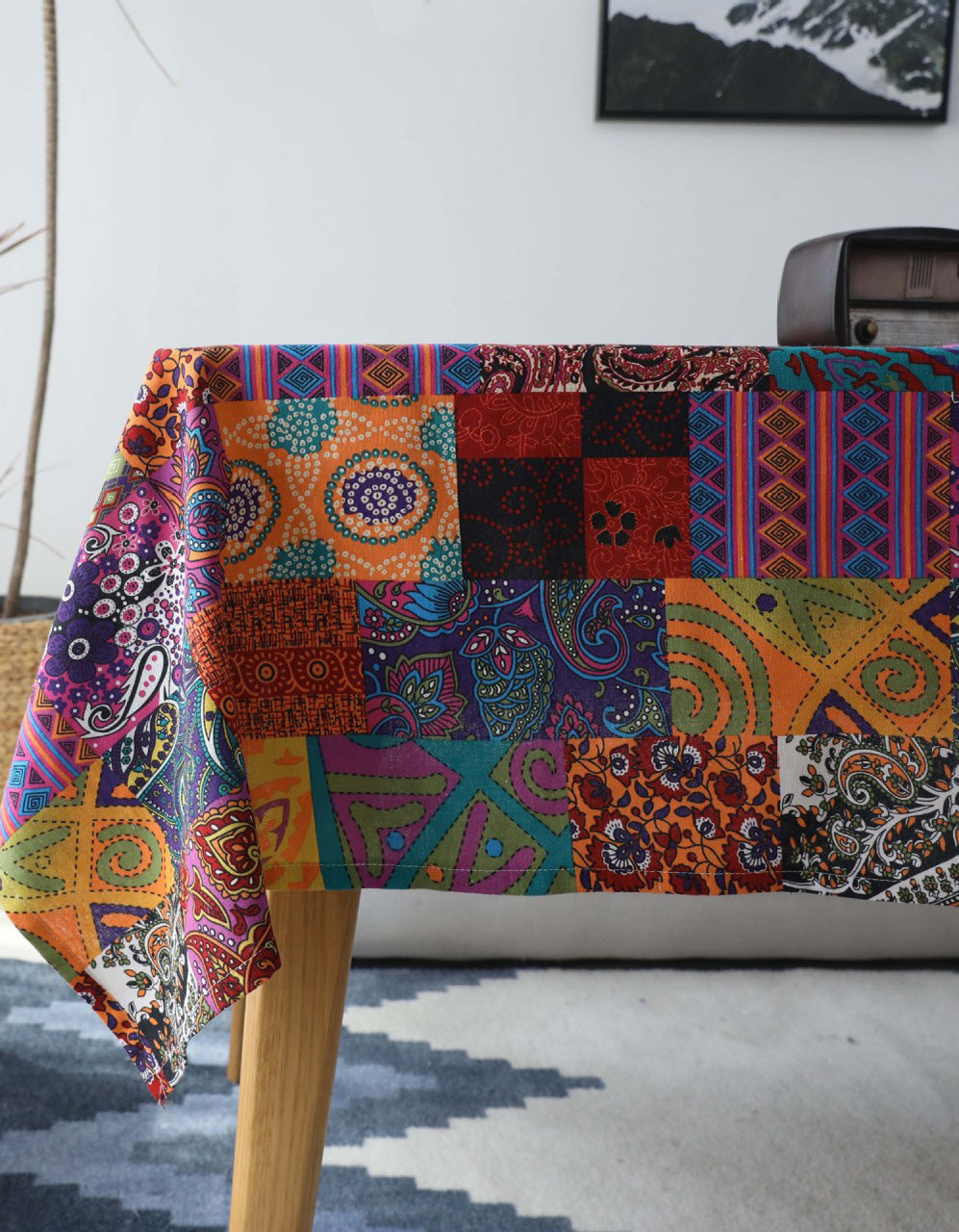 Nordic Style Multicolor Cotton Linen Tablecloth