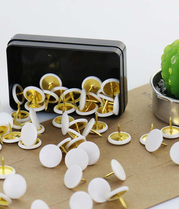 Lot de 50 épingles à tête plate colorées pour bureau