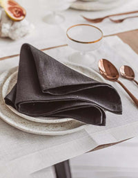 Serviette en lin de couleur unie (LOT DE 2)