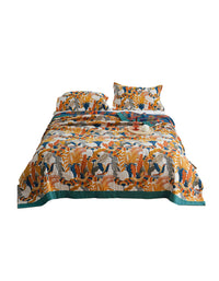 Spring Summer Vintage Birds Flower Element Blanket