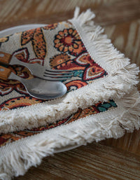 Chemin de table vintage à motifs mixtes en jacquard