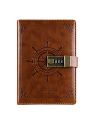 Carnet de notes B8 en cuir vintage avec cadenas