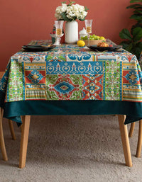Vintage Morocco Style Mixed Pattern Tablecloth