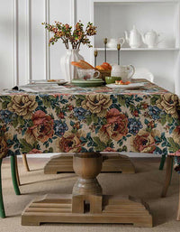 Vintage Oil Painting Style Rose Tablecloth