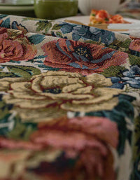 Vintage Oil Painting Style Rose Tablecloth