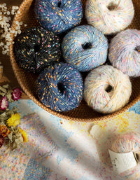 Vintage Pointillism Knitting Wool Roll