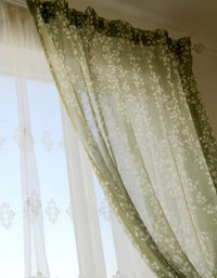 Vintage Spring Leafs Printe Curtain