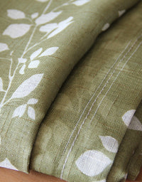 Vintage Spring Leafs Printe Curtain