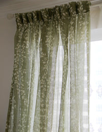 Vintage Spring Leafs Printe Curtain