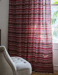 Vintage Tassels Red Bohemian Curtains