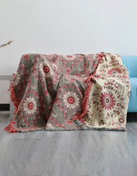 Manta de sofá con funda de cama floral vintage